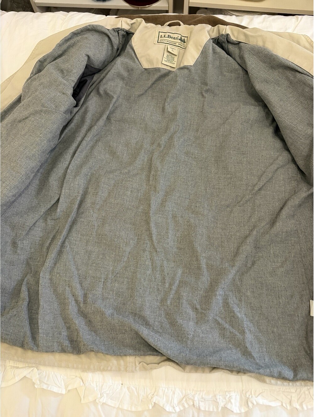 LL Bean Chore Field Barn Coat Jacket Womens Large Plaid Primaloft Liner VTG 90s - Picture 7 of 15